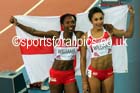 Bianca Williams and Jodie Williams (England) after the 200 metres final at the Commonwealth Games, Glasgow. Photo: David T. Hewitson/Sports for All Pics
